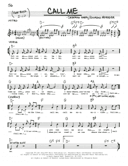 page one of Call Me (Real Book – Melody, Lyrics & Chords)