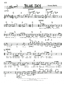 page one of Blue Sky (Real Book – Melody, Lyrics & Chords)