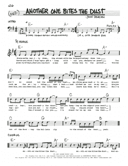page one of Another One Bites The Dust (Real Book – Melody, Lyrics & Chords)