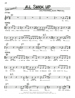 page one of All Shook Up (Real Book – Melody, Lyrics & Chords)