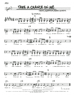 page one of Take A Chance On Me (Real Book – Melody, Lyrics & Chords)