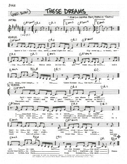 page one of These Dreams (Real Book – Melody, Lyrics & Chords)