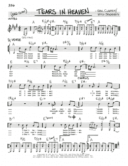 page one of Tears In Heaven (Real Book – Melody, Lyrics & Chords)