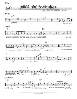 page one of Under The Boardwalk (Real Book – Melody, Lyrics & Chords)
