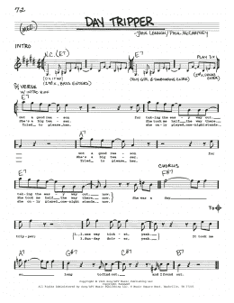 page one of Day Tripper (Real Book – Melody, Lyrics & Chords)