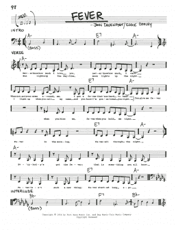 page one of Fever (Real Book – Melody, Lyrics & Chords)