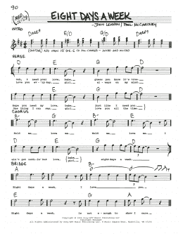 page one of Eight Days A Week (Real Book – Melody, Lyrics & Chords)