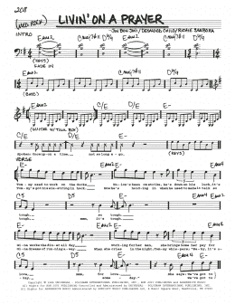 page one of Livin' On A Prayer (Real Book – Melody, Lyrics & Chords)