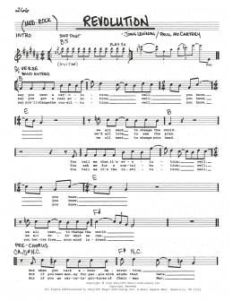 page one of Revolution (Real Book – Melody, Lyrics & Chords)