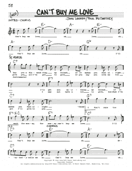 page one of Can't Buy Me Love (Real Book – Melody, Lyrics & Chords)