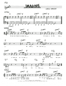 page one of Imagine (Real Book – Melody, Lyrics & Chords)