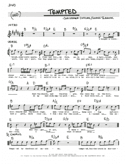 page one of Tempted (Real Book – Melody, Lyrics & Chords)