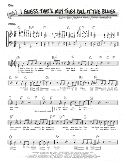page one of I Guess That's Why They Call It The Blues (Real Book – Melody, Lyrics & Chords)