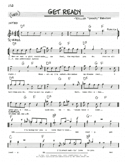 page one of Get Ready (Real Book – Melody, Lyrics & Chords)