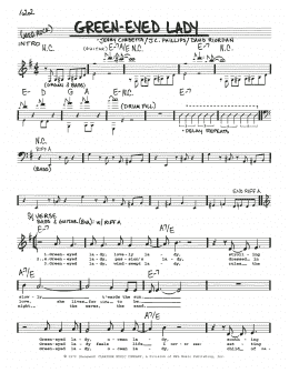 page one of Green-Eyed Lady (Real Book – Melody, Lyrics & Chords)