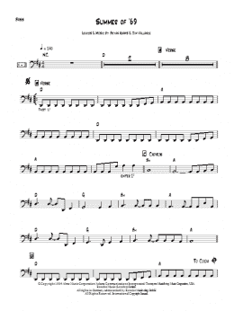 page one of Summer Of '69 (Lead Sheet / Fake Book)