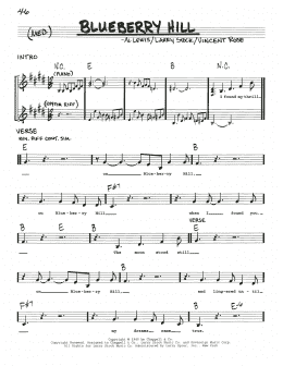 page one of Blueberry Hill (Real Book – Melody, Lyrics & Chords)