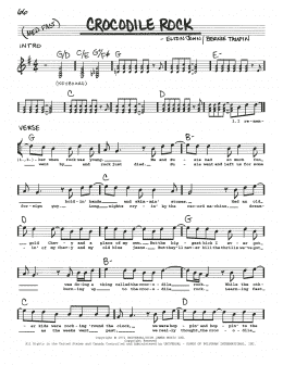 page one of Crocodile Rock (Real Book – Melody, Lyrics & Chords)
