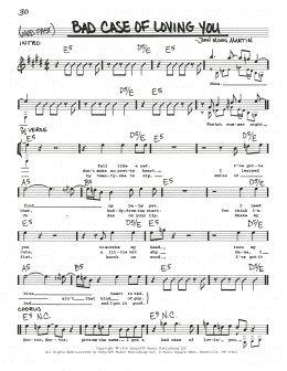 page one of Bad Case Of Loving You (Real Book – Melody, Lyrics & Chords)