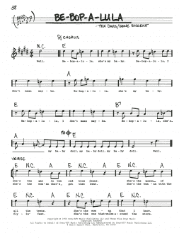 page one of Be-Bop-A-Lula (Real Book – Melody, Lyrics & Chords)