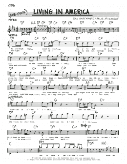 page one of Living In America (Real Book – Melody, Lyrics & Chords)