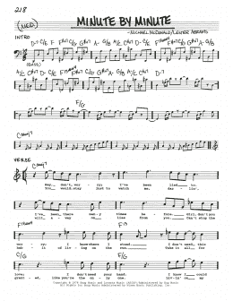 page one of Minute By Minute (Real Book – Melody, Lyrics & Chords)