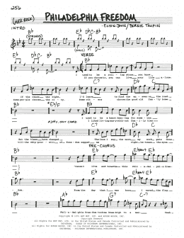 page one of Philadelphia Freedom (Real Book – Melody, Lyrics & Chords)