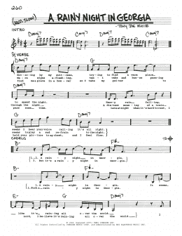 page one of A Rainy Night In Georgia (Real Book – Melody, Lyrics & Chords)