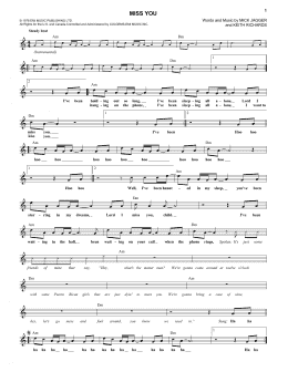 page one of Miss You (Lead Sheet / Fake Book)