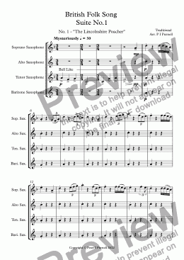 page one of British Folk Song  Suite No.1