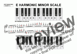 page one of E Harmonic Minor Scale