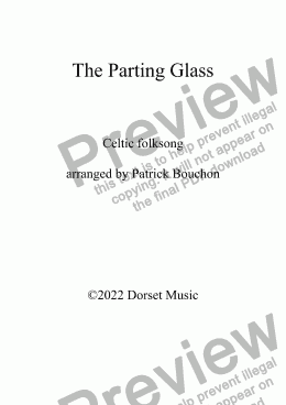 page one of The Parting Glass for Male Voice Choir (TTBB) and Piano