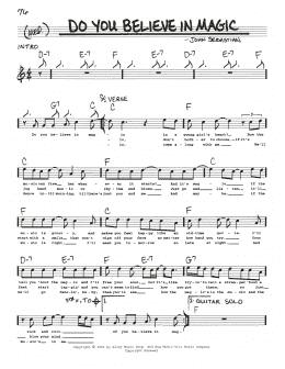 page one of Do You Believe In Magic (Real Book – Melody, Lyrics & Chords)