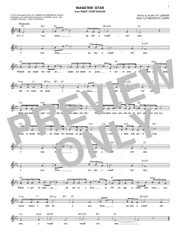 page one of Wand'rin' Star (from Paint Your Wagon) (Lead Sheet / Fake Book)