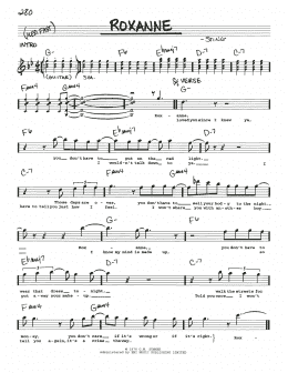 page one of Roxanne (Real Book – Melody, Lyrics & Chords)