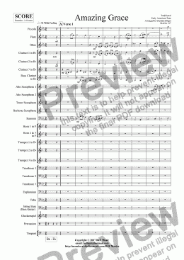 page one of Amazing Grace - Concert Band