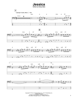 page one of Jessica (Bass Guitar Tab)