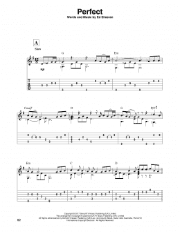 page one of Perfect (Solo Guitar)