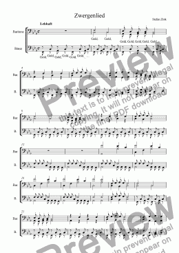 page one of Zwergenlied (Dwarf's Song)