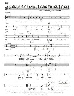 page one of Only The Lonely (Know The Way I Feel) (Real Book – Melody, Lyrics & Chords)