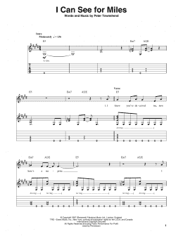 page one of I Can See For Miles (Guitar Tab (Single Guitar))