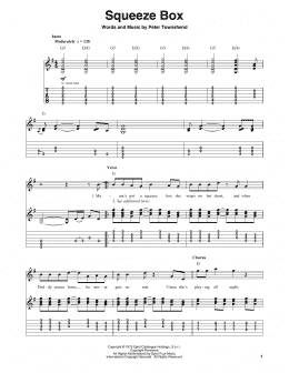 page one of Squeeze Box (Guitar Tab (Single Guitar))