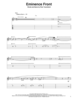 page one of Eminence Front (Guitar Tab (Single Guitar))