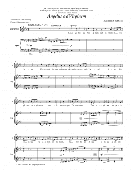 page one of Angelus Ad Virginem (SATB Choir)