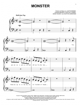 page one of Monster (Big Note Piano)