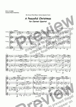 page one of A Peaceful Christmas for Clarinet Quartet