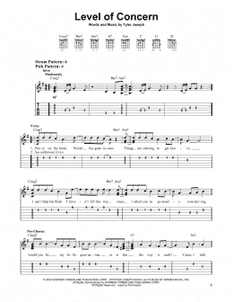 page one of Level Of Concern (Easy Guitar Tab)