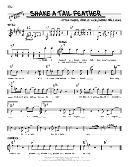 page one of Shake A Tail Feather (Real Book – Melody & Chords)