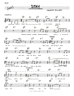 page one of Stay (Real Book – Melody, Lyrics & Chords)