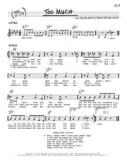 page one of Too Much (Real Book – Melody, Lyrics & Chords)